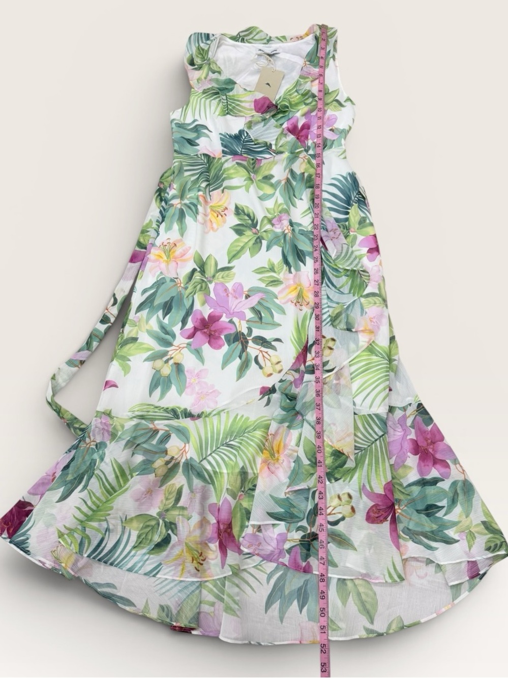 Tommy Bahama XS Tropical Bliss Printed Sleeveless Belted Dress White Multi NWT - Picture 12 of 15